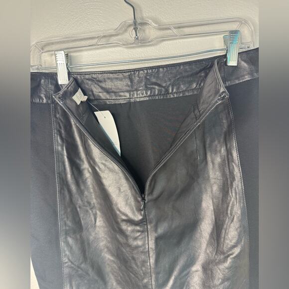 Ann Taylor Loft  Black Gunuine Leather Mini Skirt - Picture 5 of 8